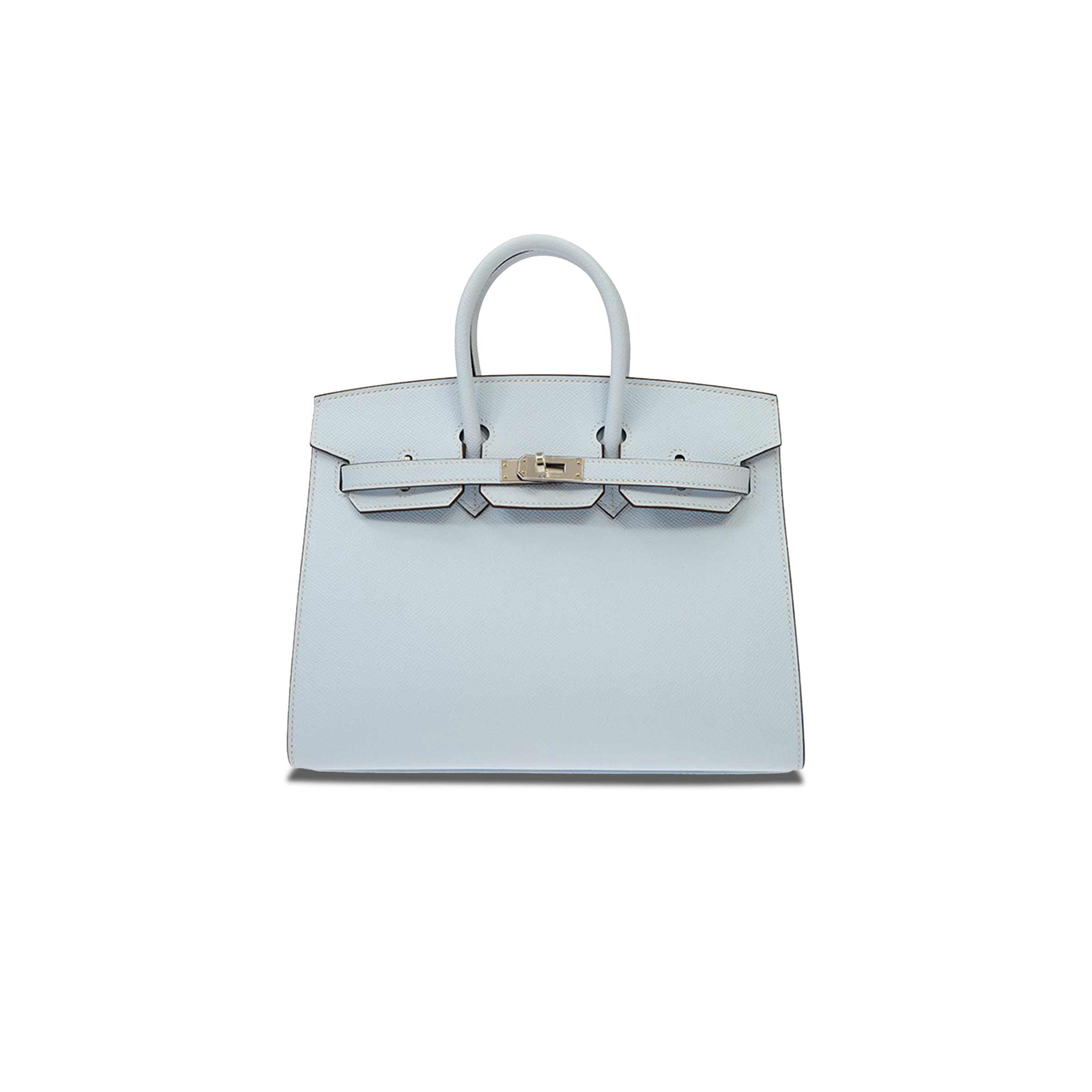 HERMÈS MASTER BIRKIN 25 SWIFT LEATHER FOG BLUE SILVER BUCKLE H049362CK21 (25*20*13cm)